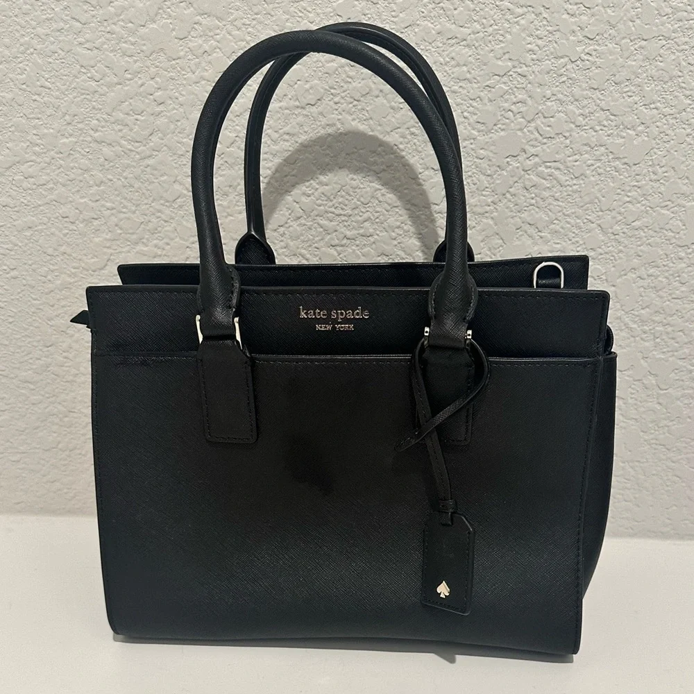 Kate Spade Cameron Street Black Saffiano Leather Medium Satchel Handbag